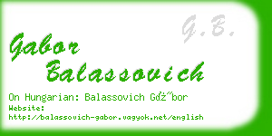 gabor balassovich business card